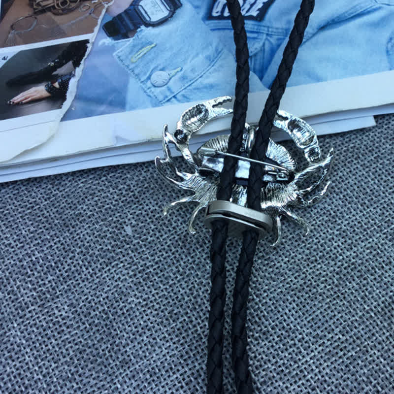 Crab Abalone Shell Removable Pendant Bolo Tie - Image 5
