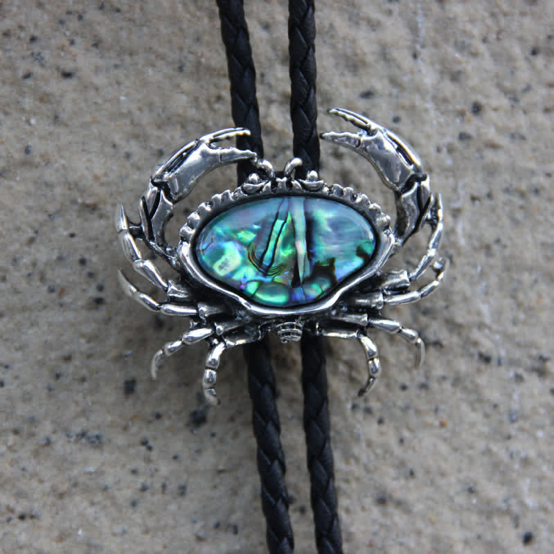 Crab Abalone Shell Removable Pendant Bolo Tie - Image 6