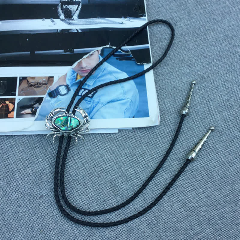 Crab Abalone Shell Removable Pendant Bolo Tie - Image 7