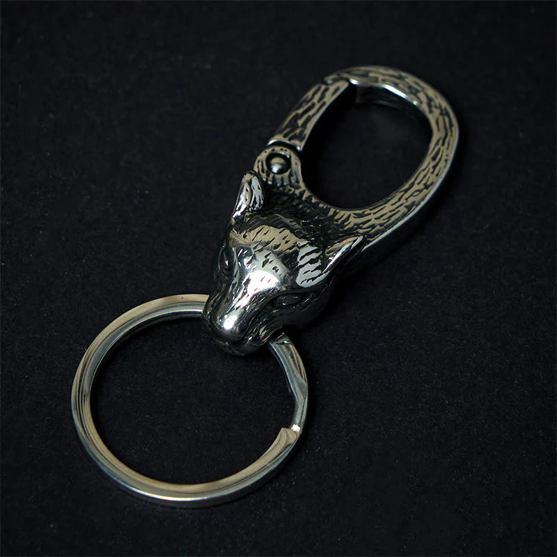 Creative Leopard Head Rust-proof Metal Keychain