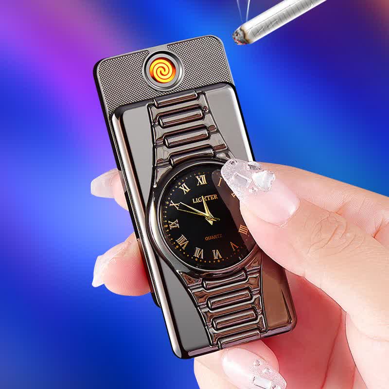 Creative Clock Rechargeable Electric Lighter with USB Cable - Image 4