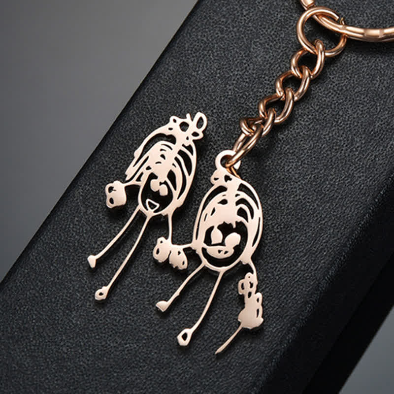 Creative Cutsom Actual Kids Drawing Artwork Keychain - Image 8