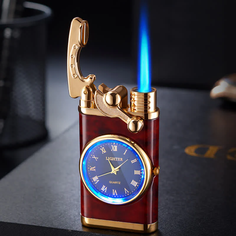 Creative Dial Rocker Arm Inflatable Butane Lighter With Clock - Image 11