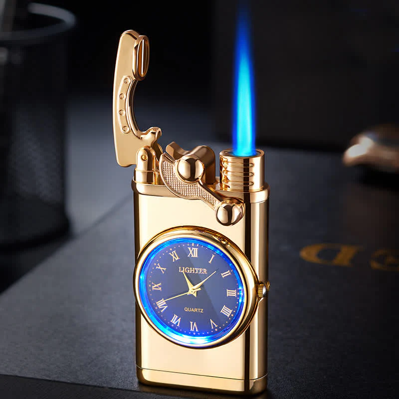 Creative Dial Rocker Arm Inflatable Butane Lighter With Clock - Image 12