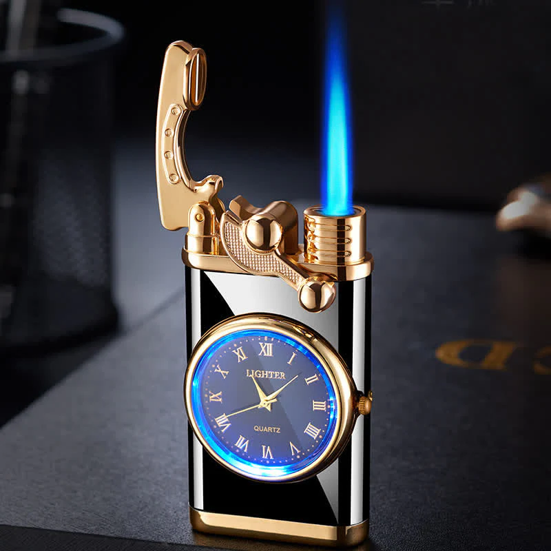 Creative Dial Rocker Arm Inflatable Butane Lighter With Clock - Image 2