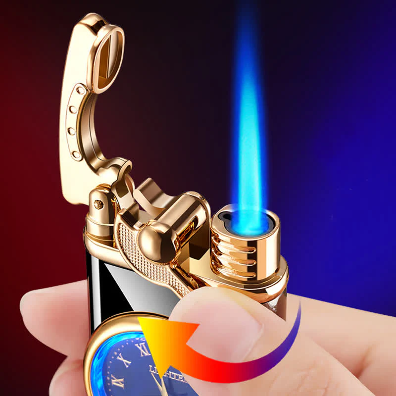 Creative Dial Rocker Arm Inflatable Butane Lighter With Clock - Image 3