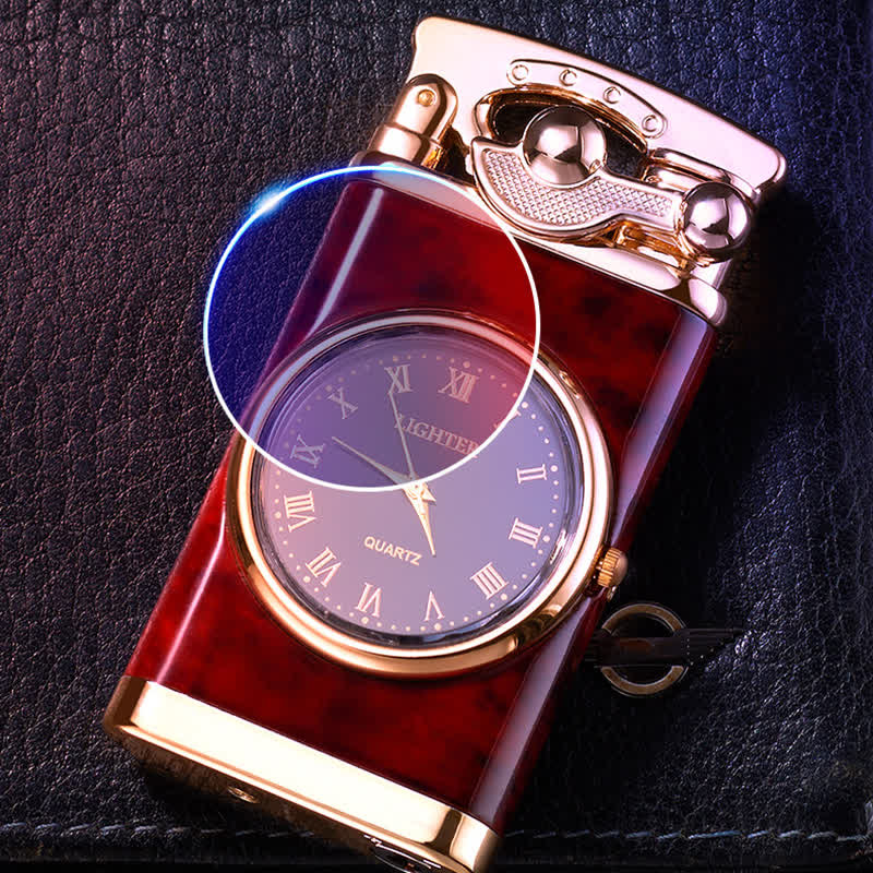 Creative Dial Rocker Arm Inflatable Butane Lighter With Clock - Image 8