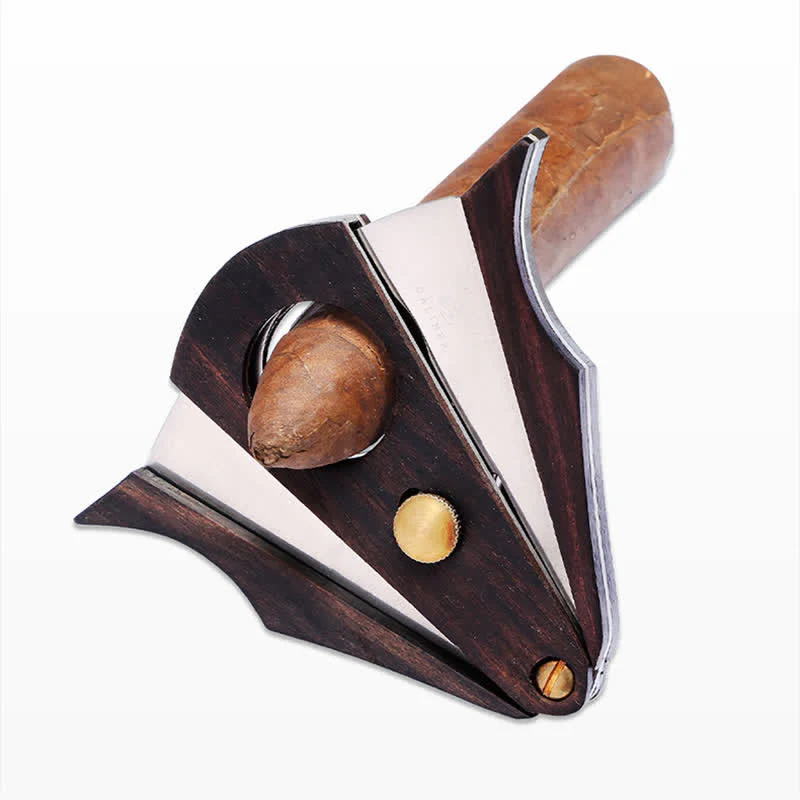 Creative Double Cutting Tool Wooden Cigar Cutter - Image 6