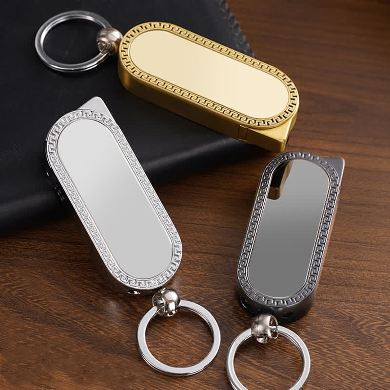 Creative Keychain Colorful MIrror Refillable Butane Lighter - Image 2