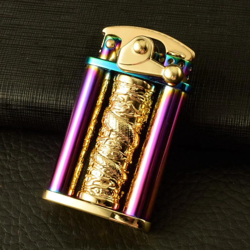 Creative Metal Rolling Flower Golden Dragon Pillar Lighter - Image 6