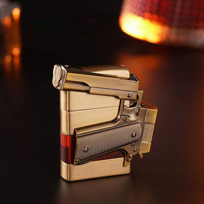 Creative Metal Texture Gun Style Butane Lighter - Image 2