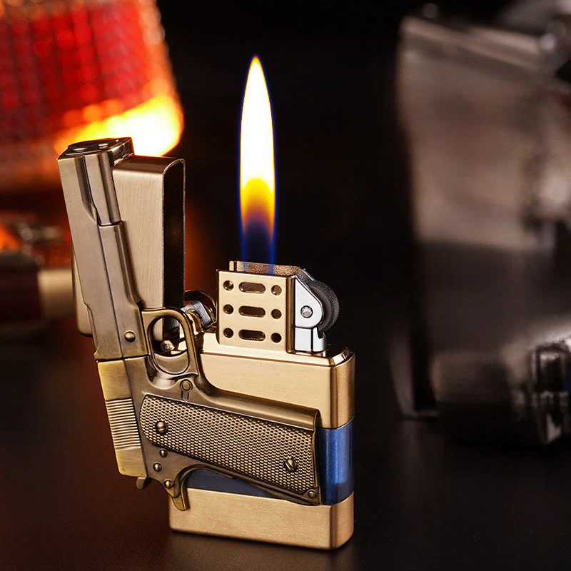 Creative Metal Texture Gun Style Butane Lighter - Image 5