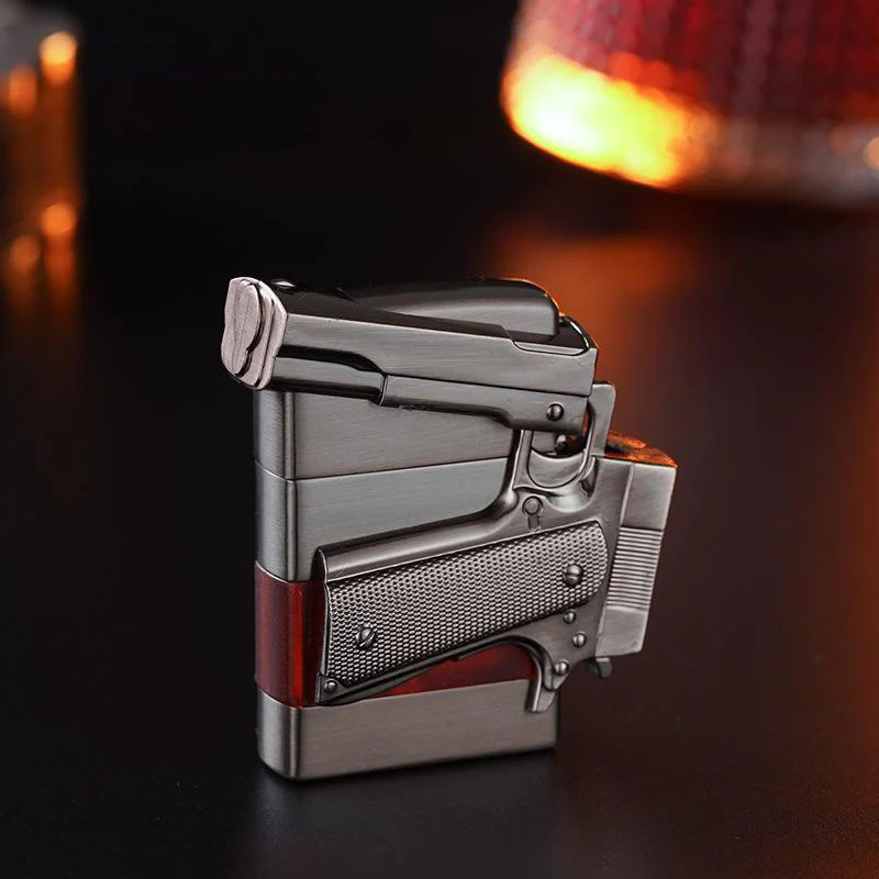 Creative Metal Texture Gun Style Butane Lighter - Image 6