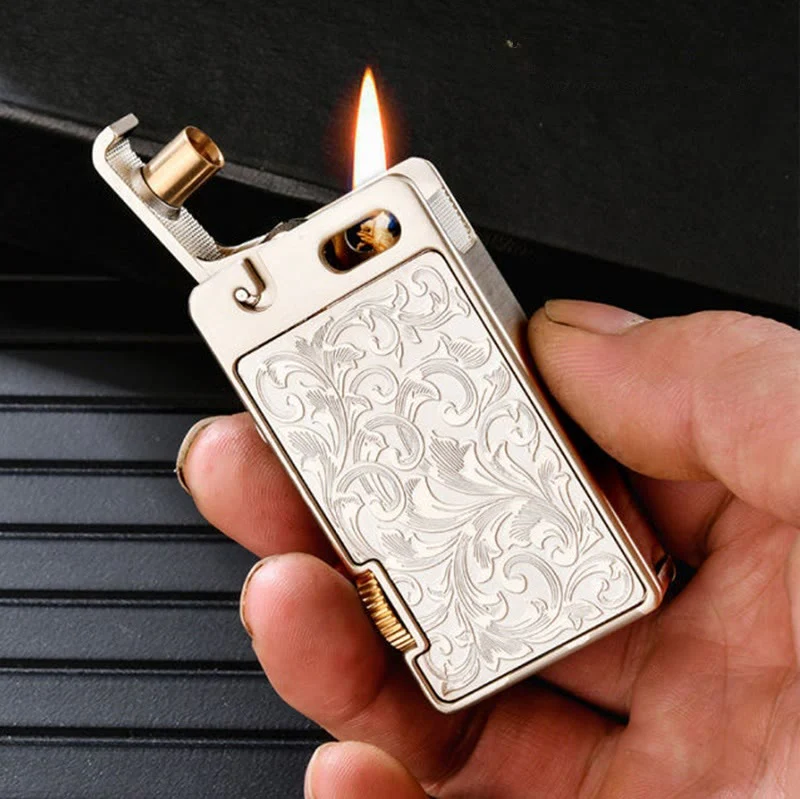 Creative One-touch Ignition Carving Refillable Kerosene Lighter - Image 3