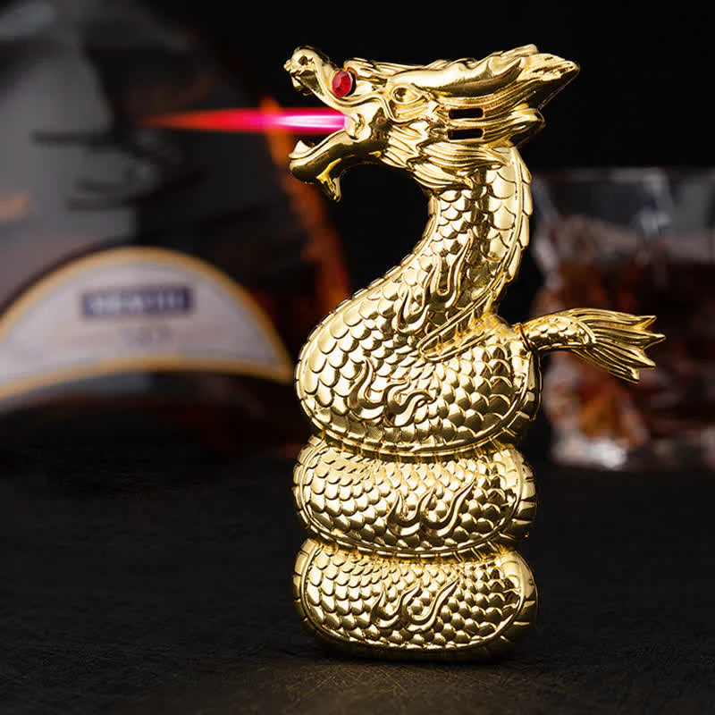 Creative Unique Dragon Shape Refillable Butane Lighter - Image 4