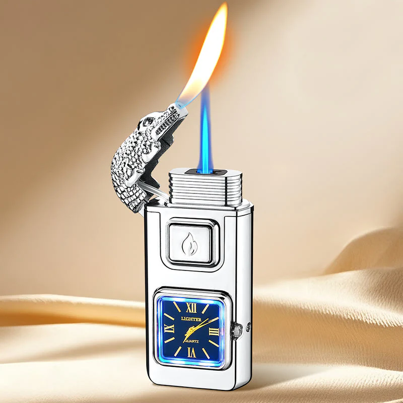 Crocodile Head LED Inflatable Butane Lighter With Clock - Image 11