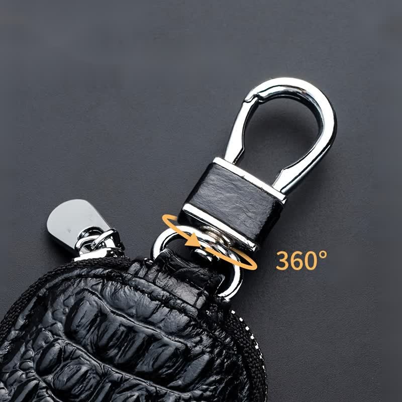Crocodile Zipper Mini Waist Leather Car Key Case - Image 4