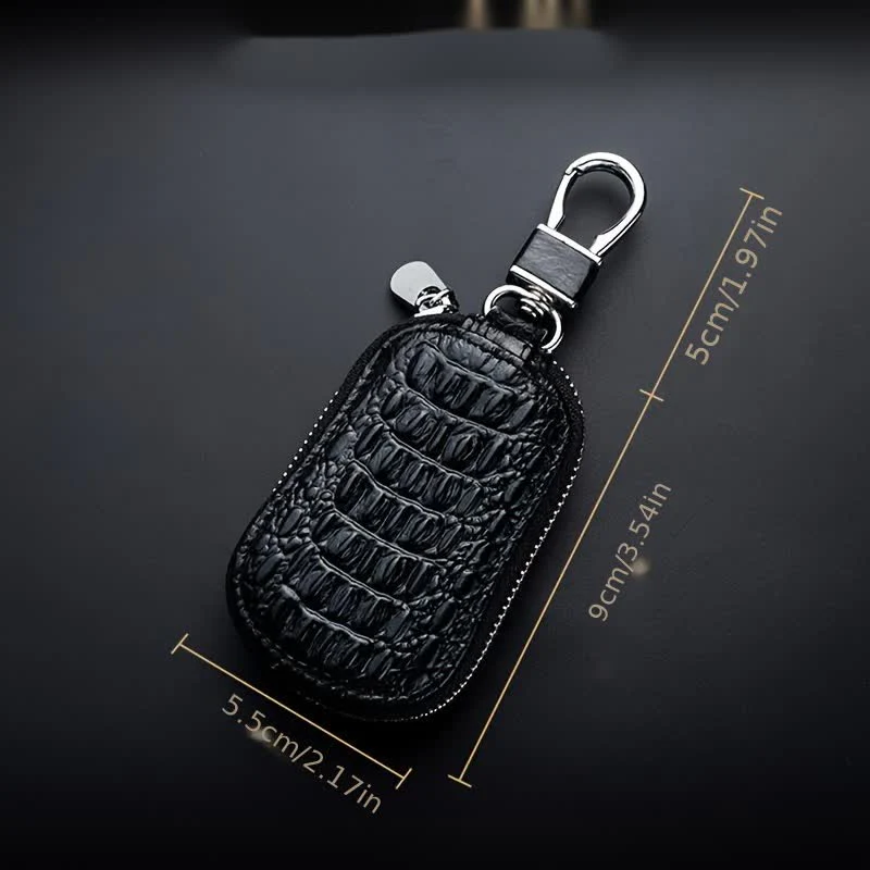 Crocodile Zipper Mini Waist Leather Car Key Case - Image 6