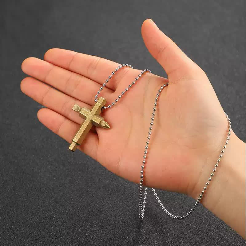 Cross EDC Screwdriver Necklace Pendant Keychain - Image 2