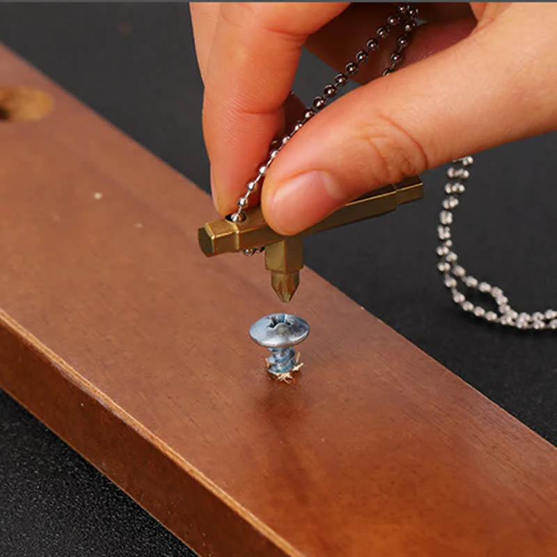 Cross EDC Screwdriver Necklace Pendant Keychain - Image 3