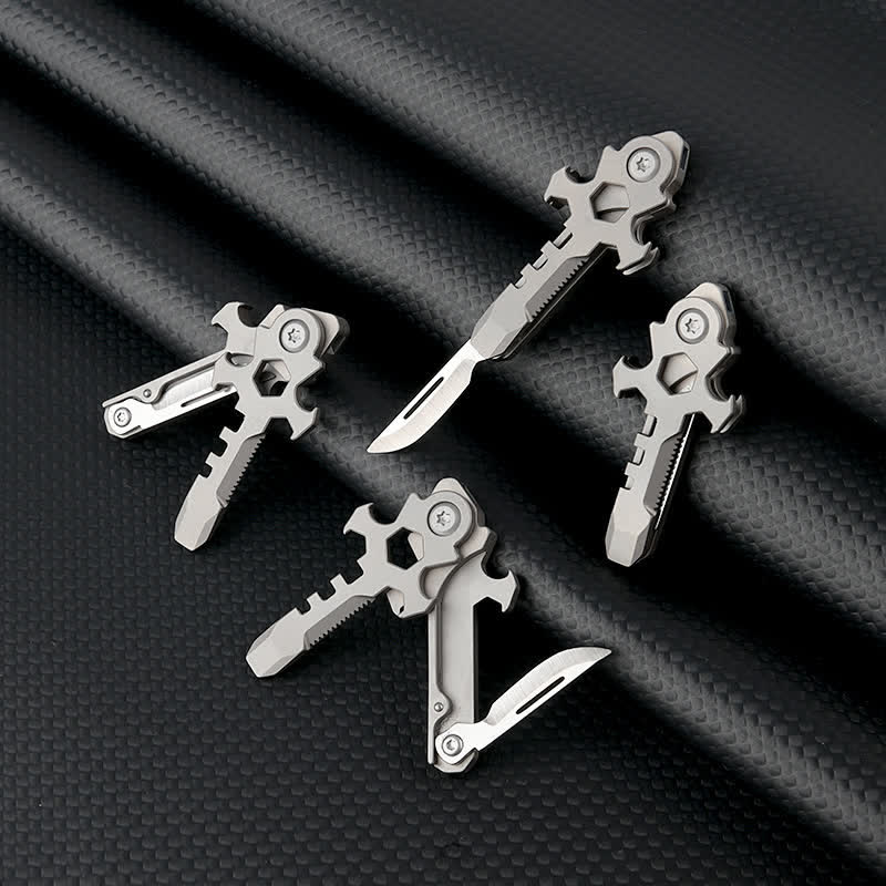 Cross Multi-functional Titanium Mini Folding Knife Keychain - Image 2