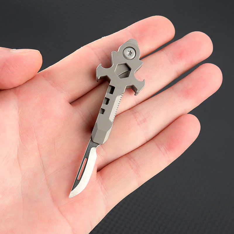 Cross Multi-functional Titanium Mini Folding Knife Keychain - Image 3