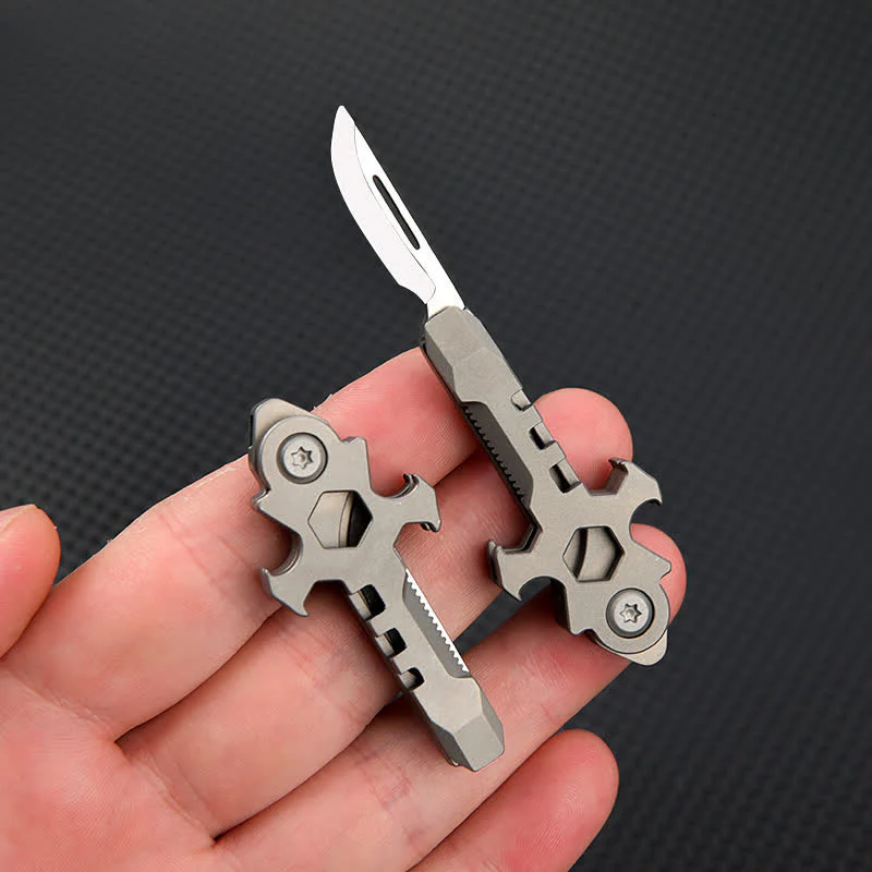 Cross Multi-functional Titanium Mini Folding Knife Keychain - Image 8