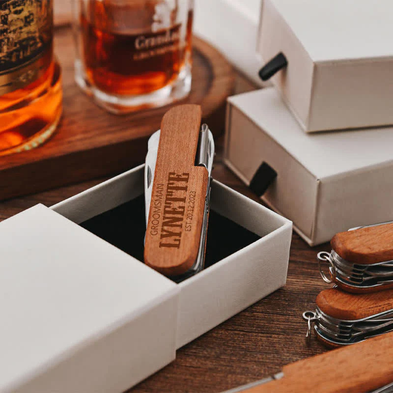 Custom Carving 11 In 1 Multi-Tool Knife Wood Bottle Opener - Image 9