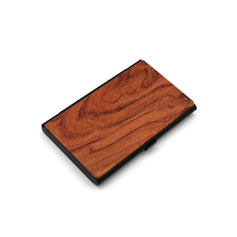Custom Engraved Name Business Wooden Card Case - Image 13
