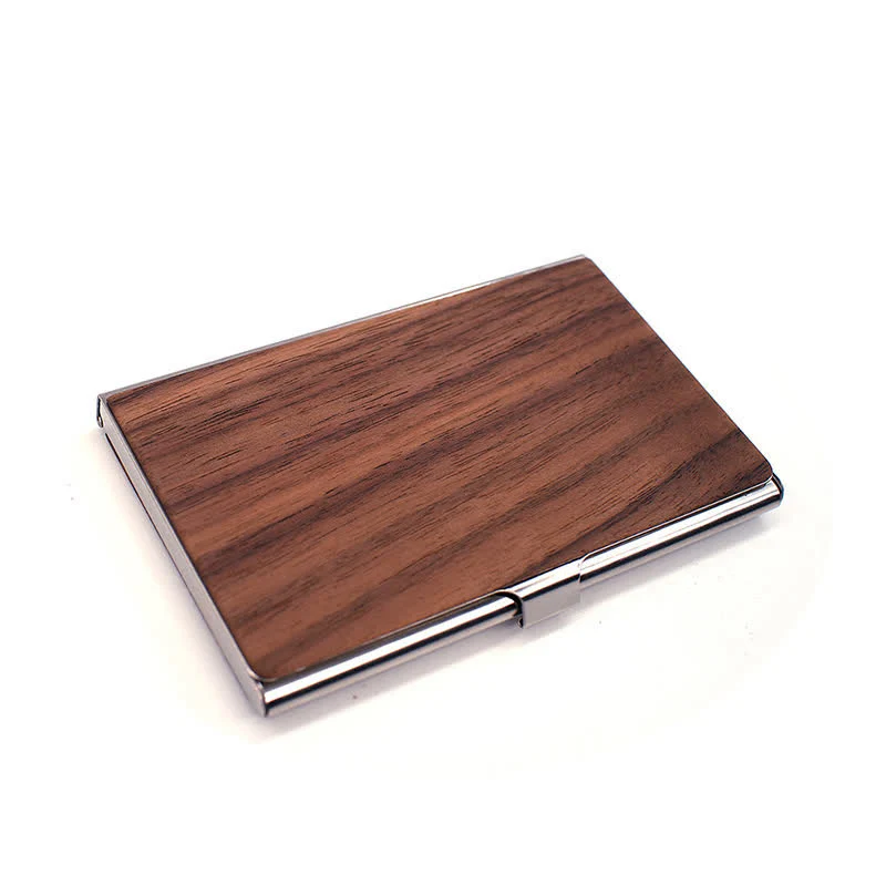 Custom Engraved Name Business Wooden Card Case - Image 4