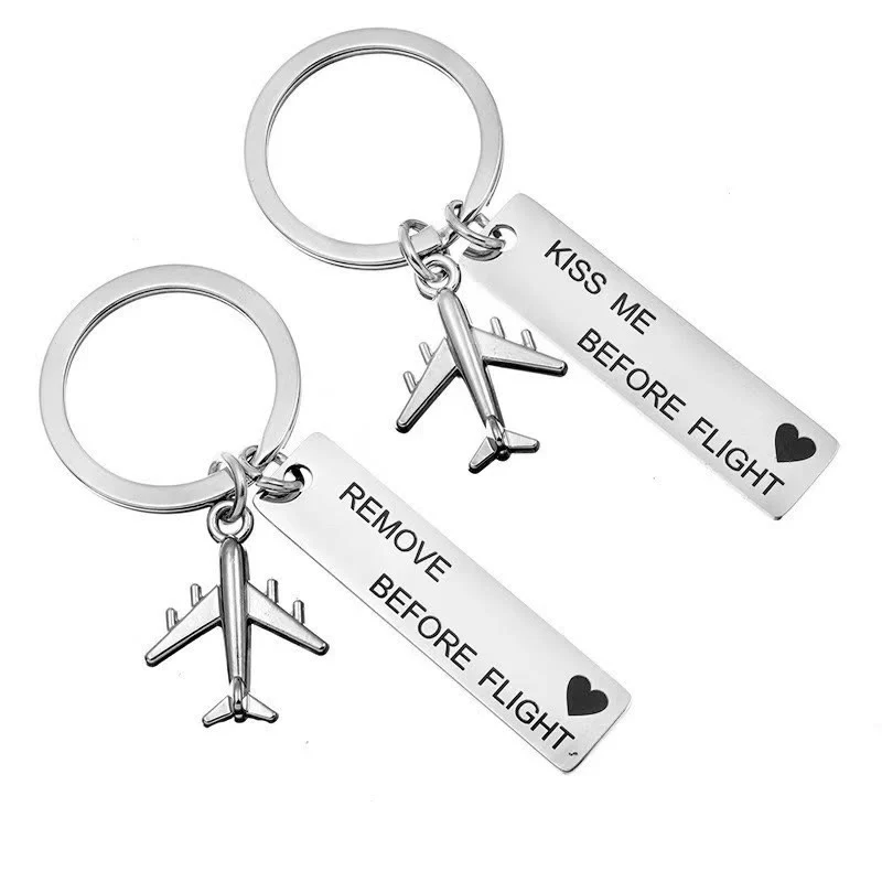 Custom Engraved Text Mini Airplane Personality Keychain