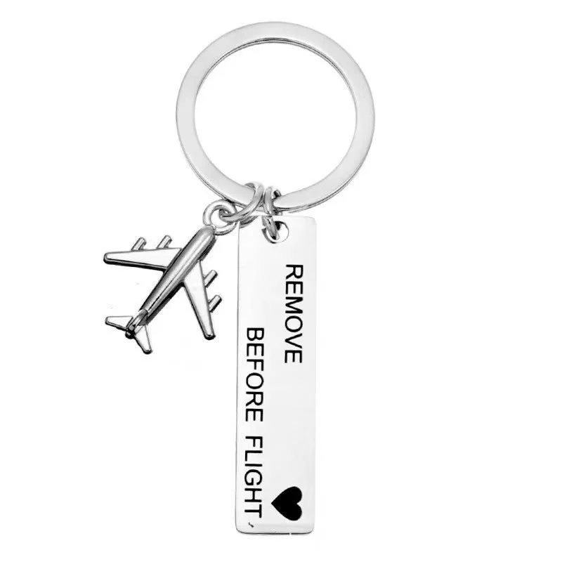 Custom Engraved Text Mini Airplane Personality Keychain - Image 2