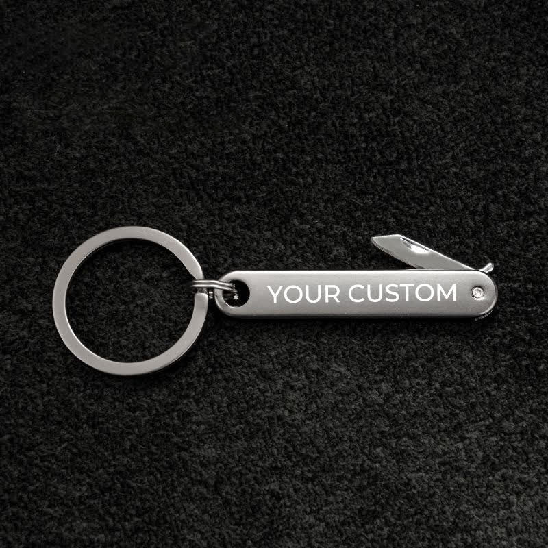 Custom Engraved Text Mini Folding Knife Personality Keychain - Image 11