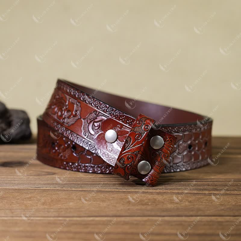 Custom Name & Initials Silver DIY Buckle Leather Belt - Image 10