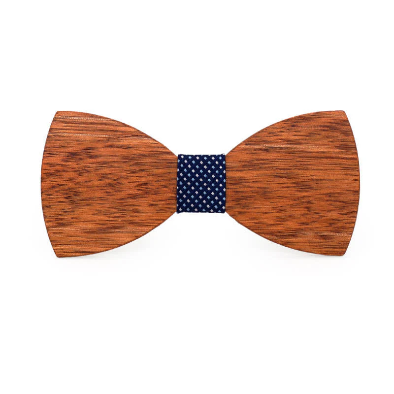 Custom Name Men's Engraved Begonia Wood Wedding Bow Tie - Image 10