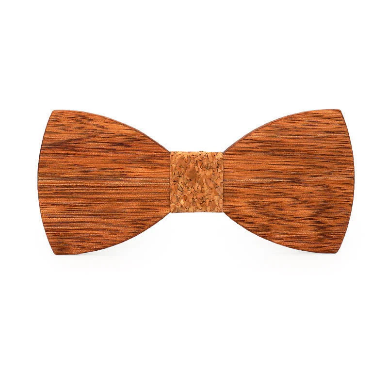 Custom Name Men's Engraved Begonia Wood Wedding Bow Tie - Image 11