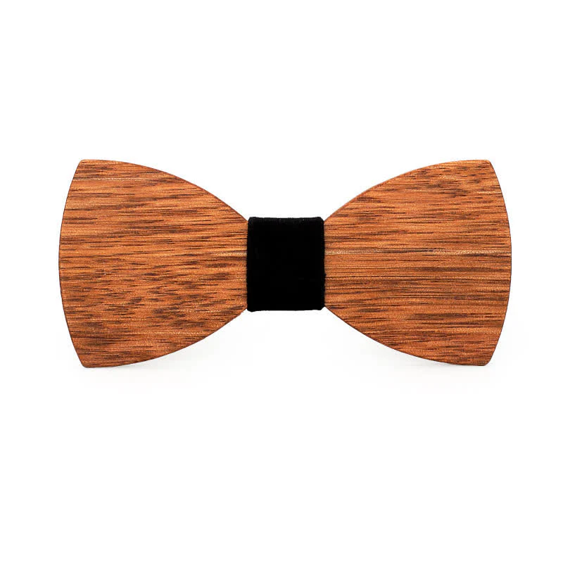 Custom Name Men's Engraved Begonia Wood Wedding Bow Tie - Image 12