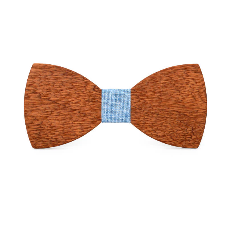 Custom Name Men's Engraved Begonia Wood Wedding Bow Tie - Image 7