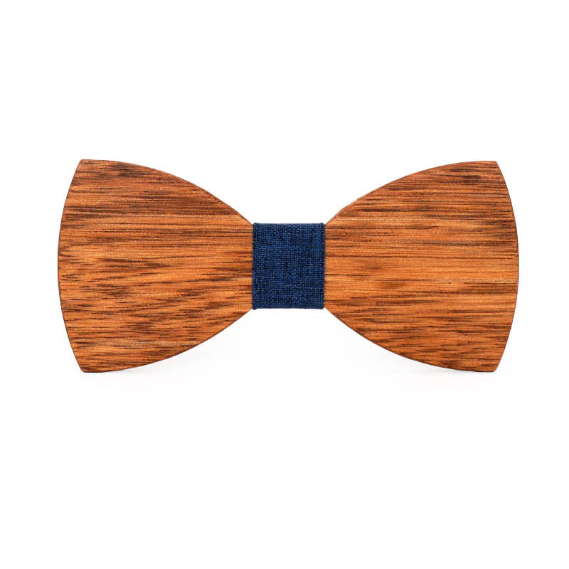 Custom Name Men's Engraved Begonia Wood Wedding Bow Tie - Image 8