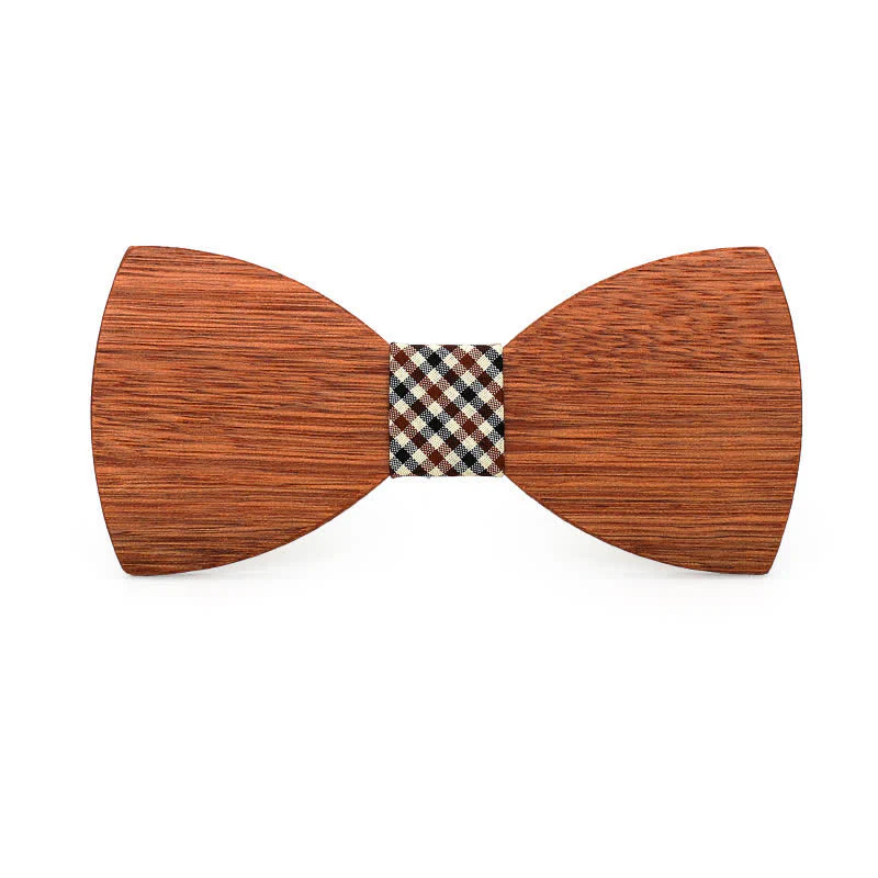 Custom Name Men's Engraved Begonia Wood Wedding Bow Tie - Image 9