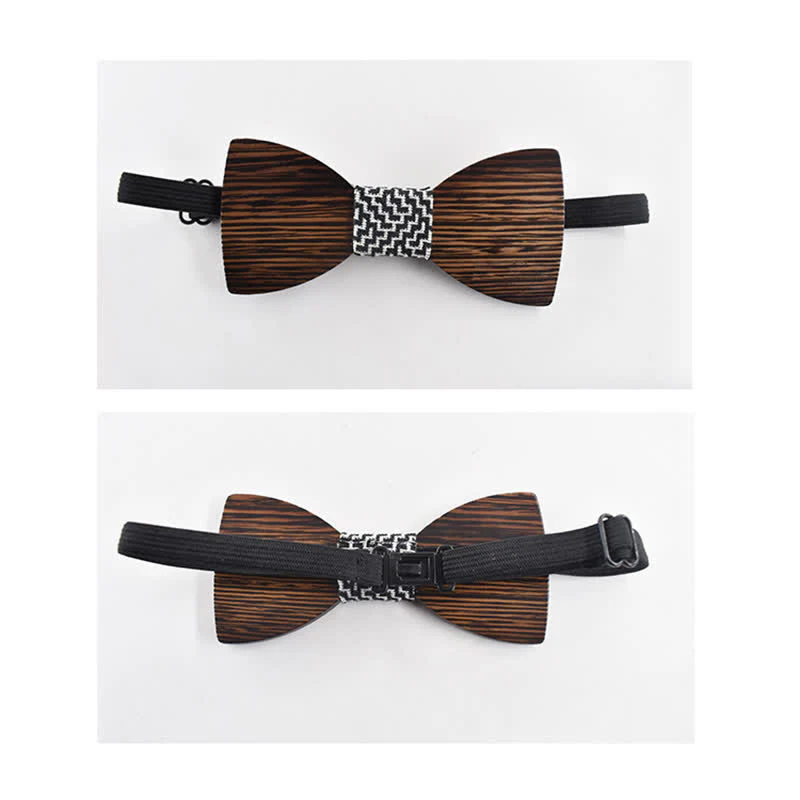 Custom Name Men's Engraved Wedding Wooden Bow Tie - Image 6