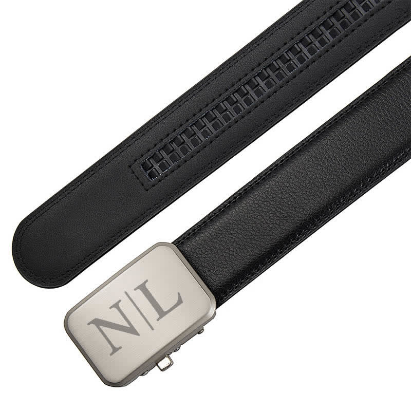 Custom Name Monogram Gift Idea Automatic Buckle Leather Belt - Image 6