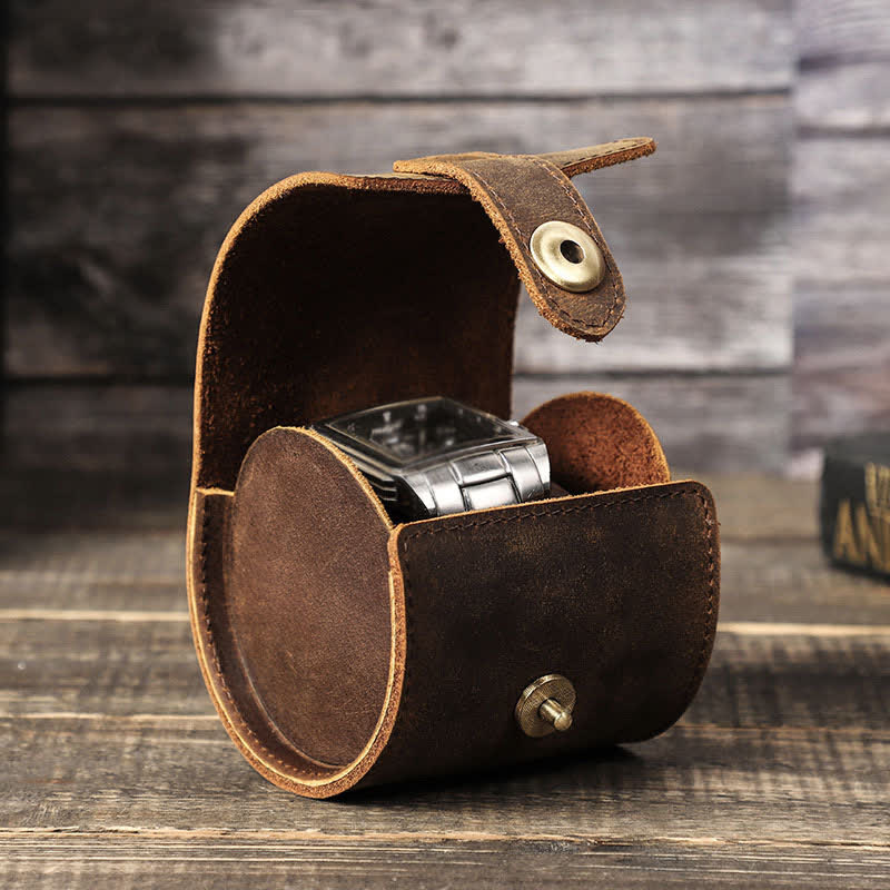Custom Name Watch Roll Travel Leather Watch Case - Image 3