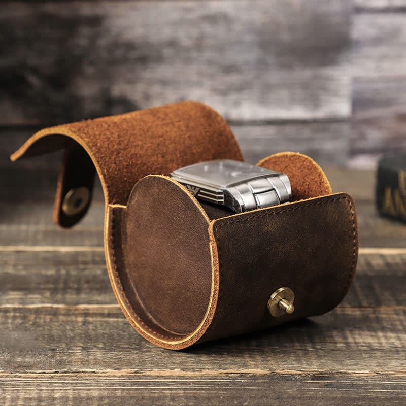 Custom Name Watch Roll Travel Leather Watch Case - Image 4