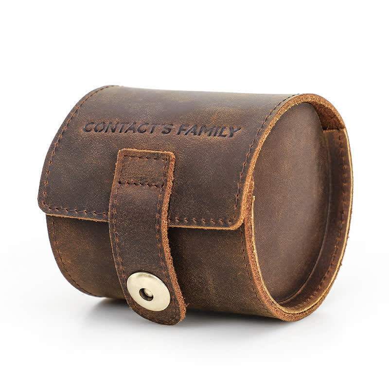Custom Name Watch Roll Travel Leather Watch Case - Image 6