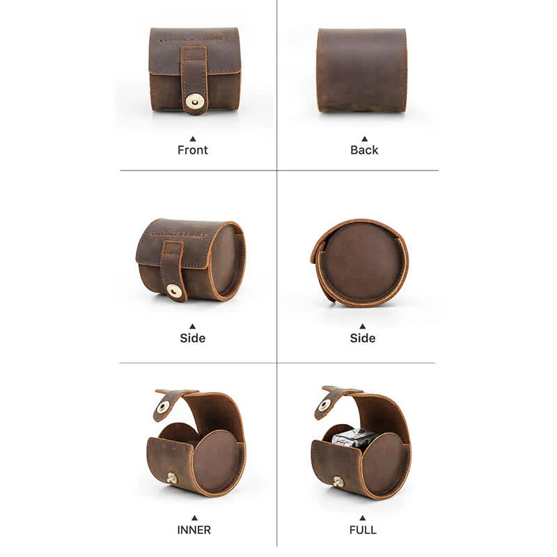 Custom Name Watch Roll Travel Leather Watch Case - Image 9