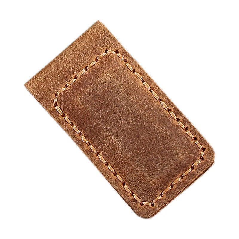 Custom Name Wedding Gift Idea Leather Magnetic Money Clip - Image 3