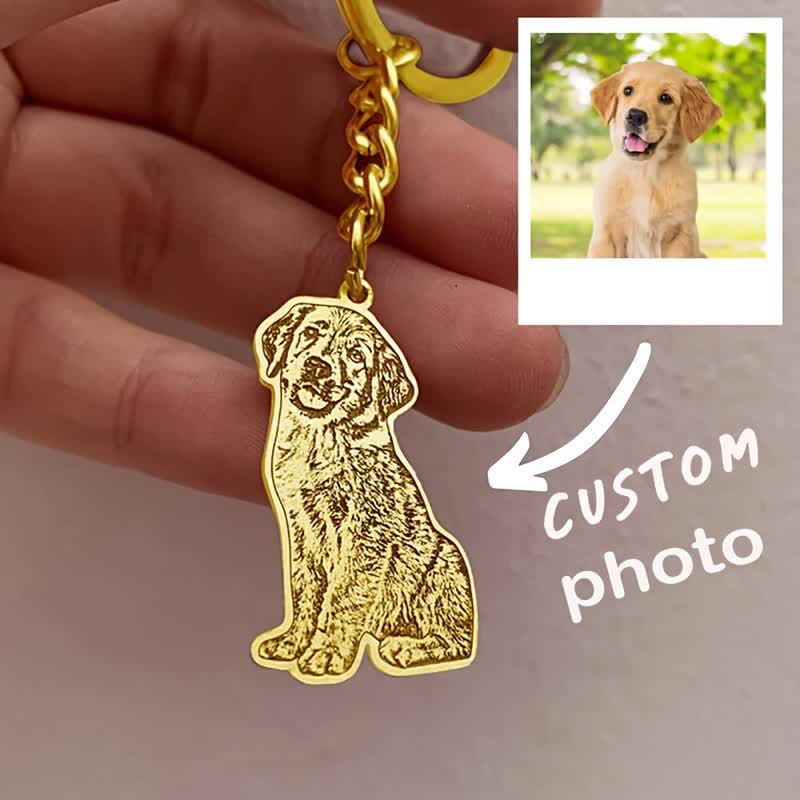 Custom Pet Portrait Memorial Photo Keychain - Image 3