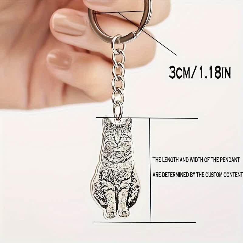 Custom Pet Portrait Memorial Photo Keychain - Image 4