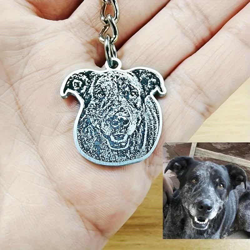 Custom Pet Portrait Memorial Photo Keychain - Image 5
